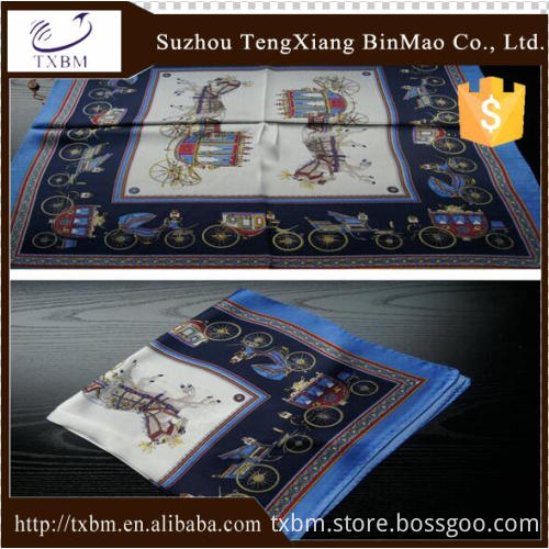 100% silk scarf with animal pattern, crepe, 12mm